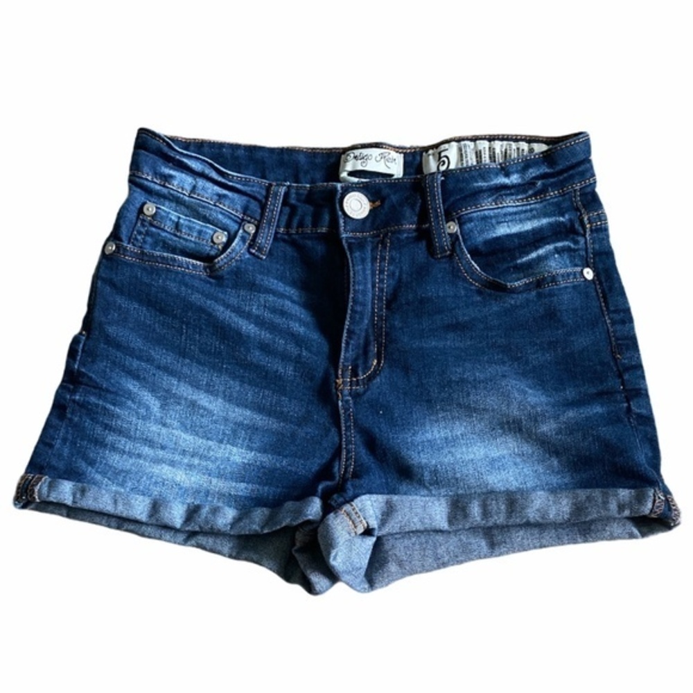 Indigo Rein Distressed Denim Cuffed Shorts Sz. 5